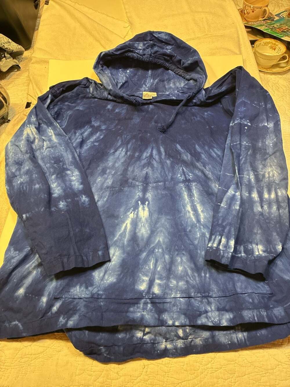 Cali Kind Clothing Co. 100% Cotton Blue Tie-Dye Pullover Hoodie Size L